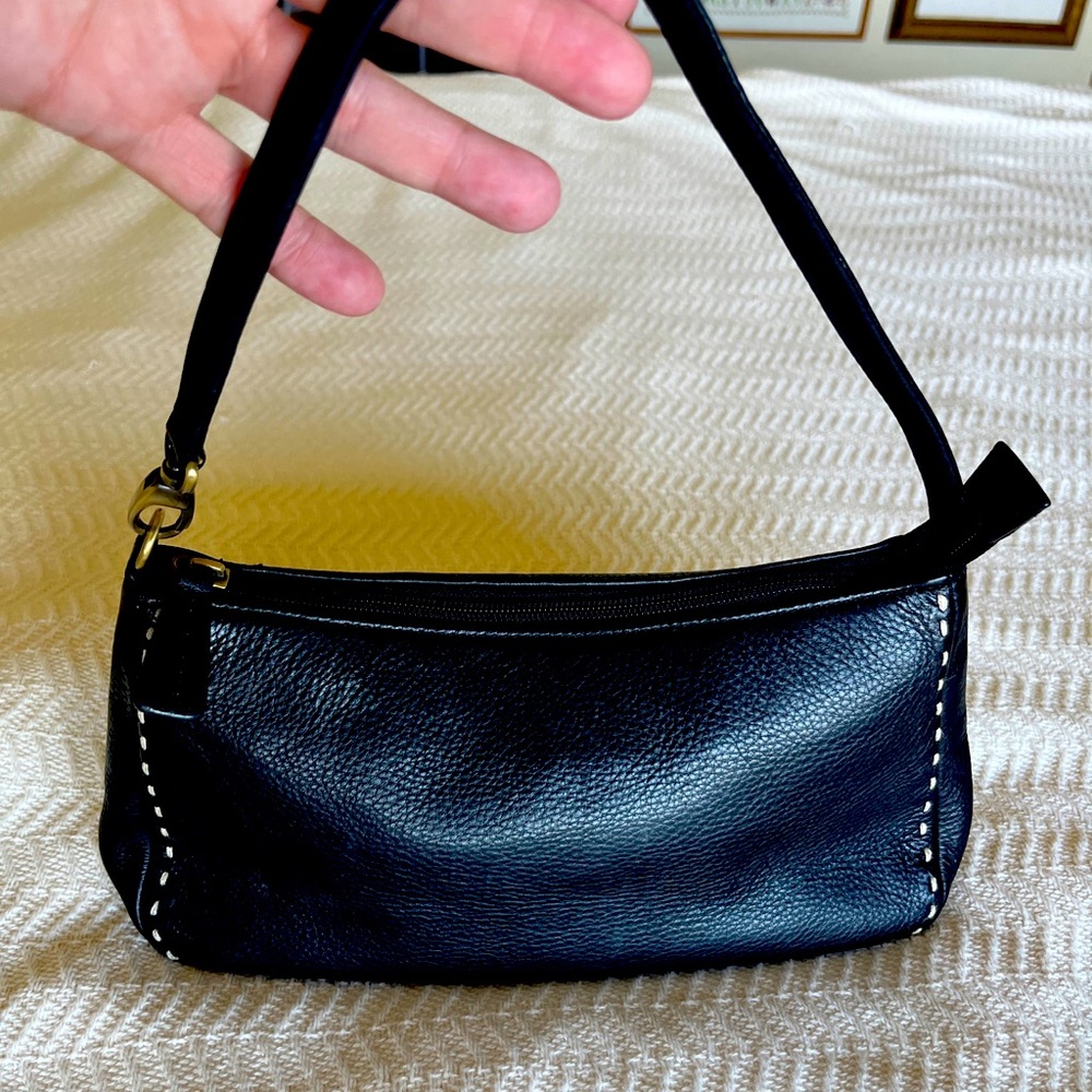 Giani Bernini Black Genuine Leather Pebbled Handbag